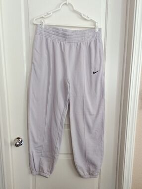 Nike Light Gray Track Joggers with Black Swoosh